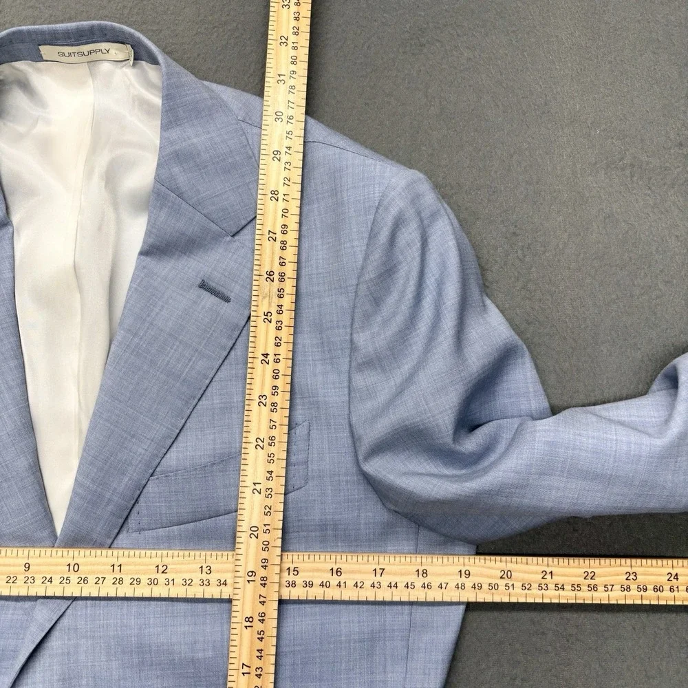 SUITSUPPLY Lazio Single Breasted Slim‎ Fit Sport Coat Angelico Wool Mens US 38R
